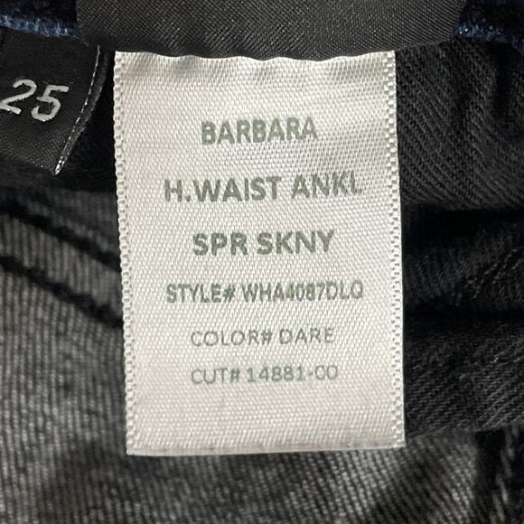 Hudson Barbara High Waist Super Skinny Blue Black Two Tone Jeans Size 25 - Picture 11 of 12